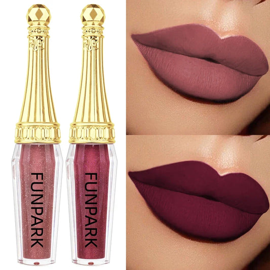 Your Skin Icon metallic lip gloss featuring 10 vibrant colors, long-lasting liquid lipstick with pearl glitter and high pigment finish.