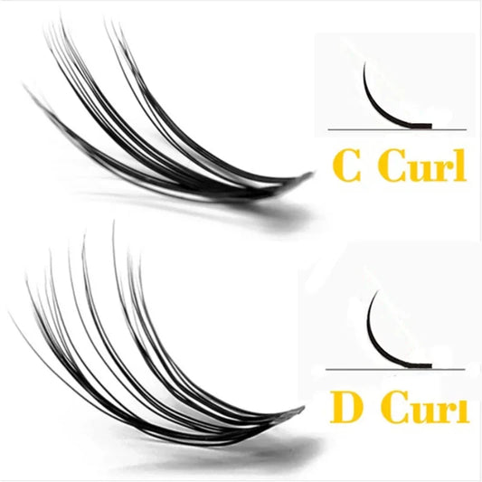 Natural 20/30/40D cluster eyelash extensions by Your Skin Icon, soft box of 60 individual eyelash bunches for professional makeup application