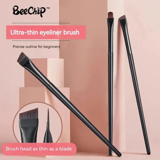 Set of three Your Skin Icon makeup brushes with soft fibers for eyeliner and eyebrow contouring, featuring comfortable grip handles.