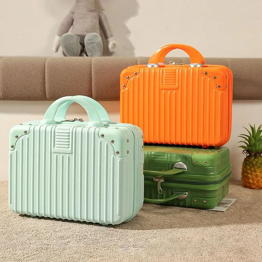 Your Skin Icon 14-inch mini travel cosmetic suitcase with password lock, compact makeup and toiletries organizer, hand luggage friendly