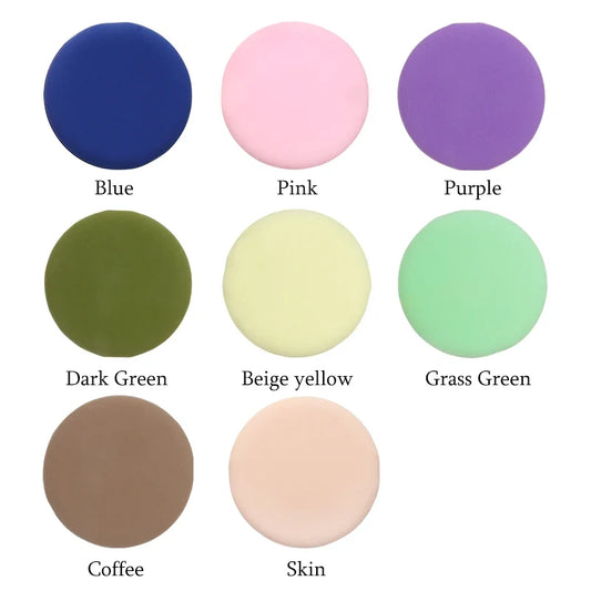 Set of 5 soft round facial and body powder foundation puffs by Your Skin Icon for makeup application, portable and easy to use.