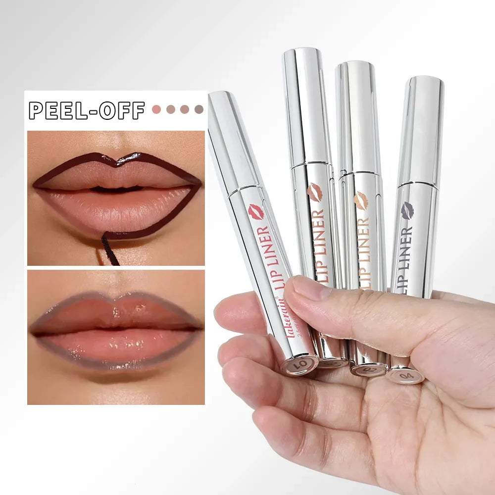 Your Skin Icon Lakerain waterproof peel-off lip liner in a sleek pencil, designed for long-lasting, smudge-proof lip color.