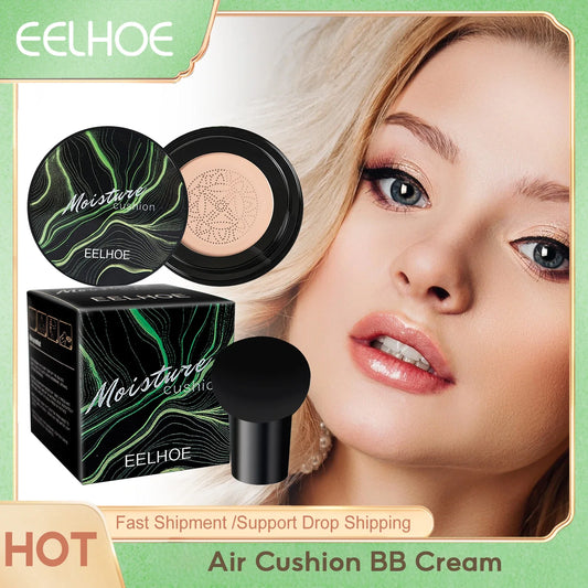 Your Skin Icon EELHOE Air Cushion BB Cream with mushroom-shaped applicator, providing natural, moisturizing foundation and concealer coverage.