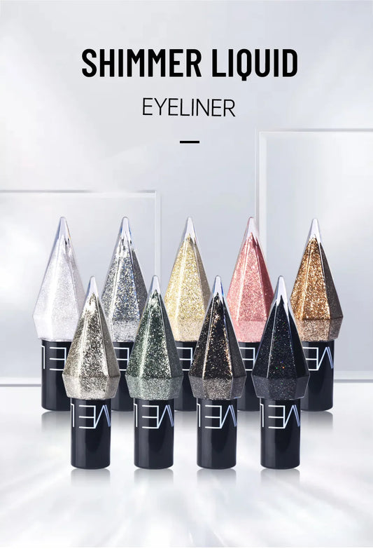 Your Skin Icon Diamond Sparkling Liquid Eyeliner with pearlescent finish, quick-dry, waterproof, and smudge-resistant liquid eyeliner.