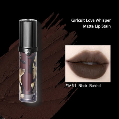 Girlcult Love Whisper matte lip stain by Your Skin Icon featuring a velvet matte finish and lightweight, non-drying formula for edgy makeup.