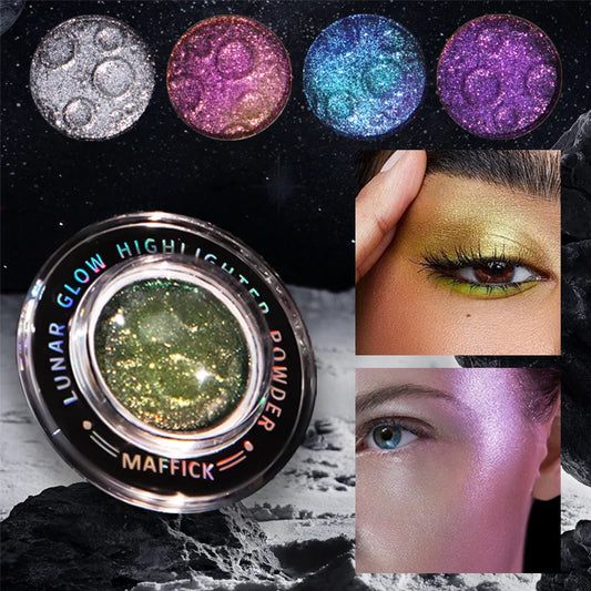 Your Skin Icon Charmacy New 5 multichrome single eyeshadow with high pigment and glitter finish, ideal for vibrant eye makeup.