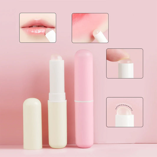 Your Skin Icon pink lip brush with plastic cover, portable makeup tool for smoother, fuller lips and precise application.