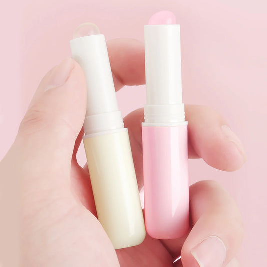 Your Skin Icon pink lip brush with a plastic cover, portable and designed for smoother, fuller lip makeup application.