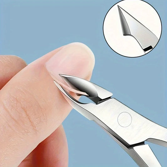 Stainless steel cuticle nipper from Your Skin Icon, manicure and pedicure tool for removing dead skin and cuticles.