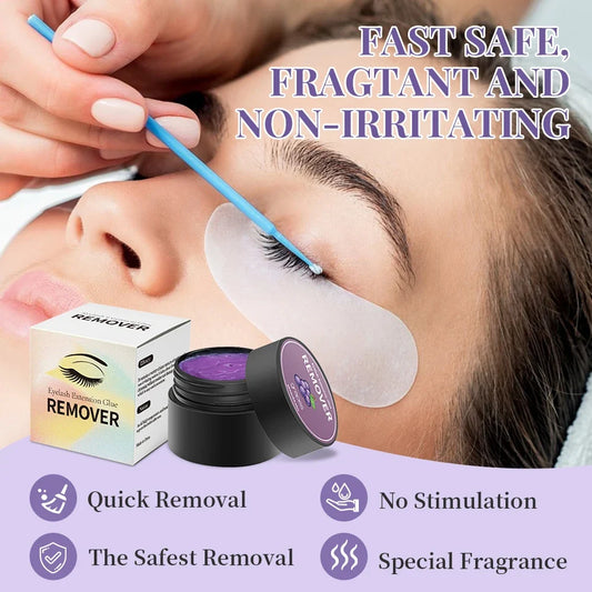 Your Skin Icon eyelash extension glue remover gel in a professional lash lift and makeup tool container, suitable for lash extension removal.