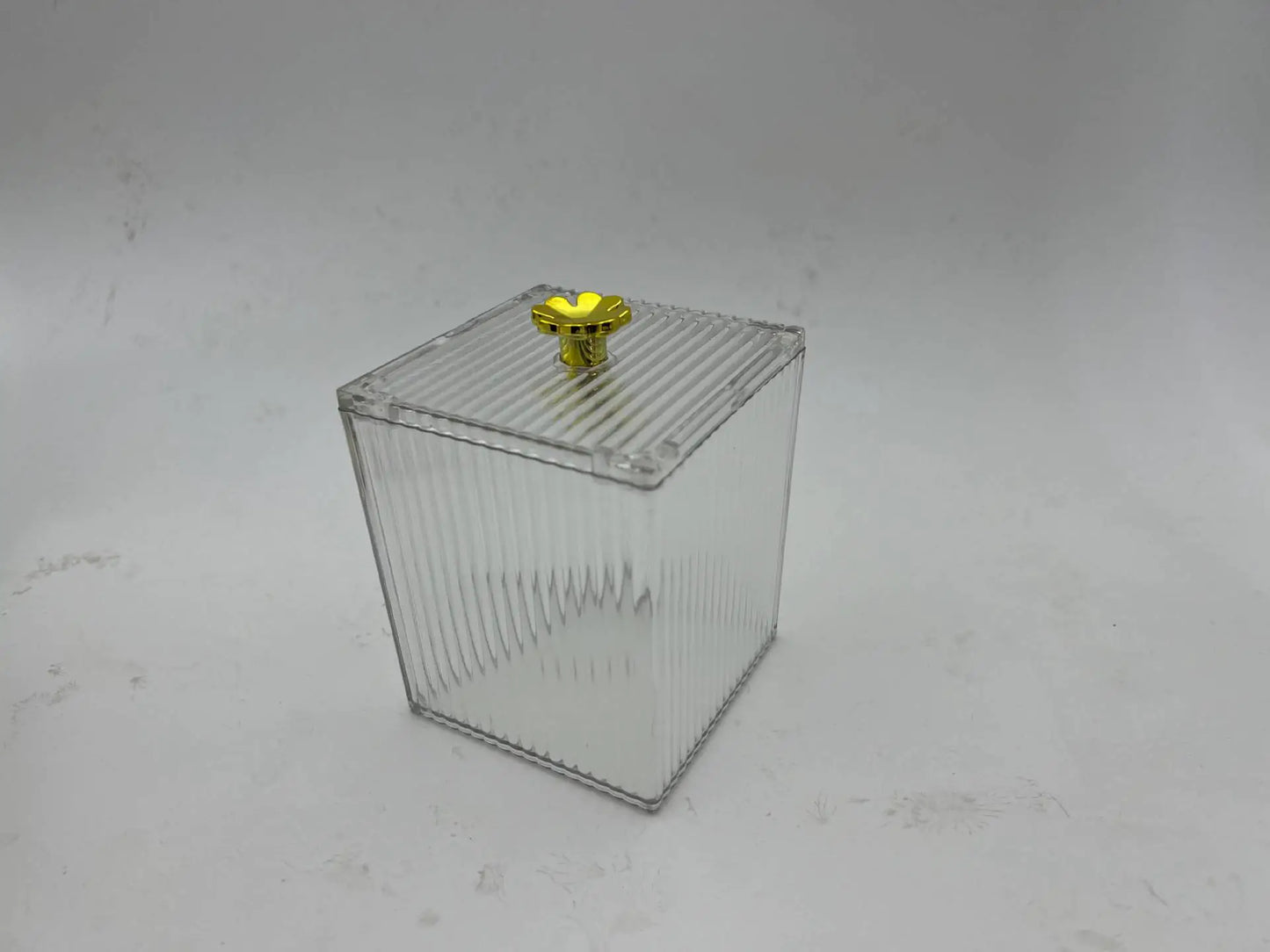 Transparent Clover Cotton Swab Box for Desktop Storage