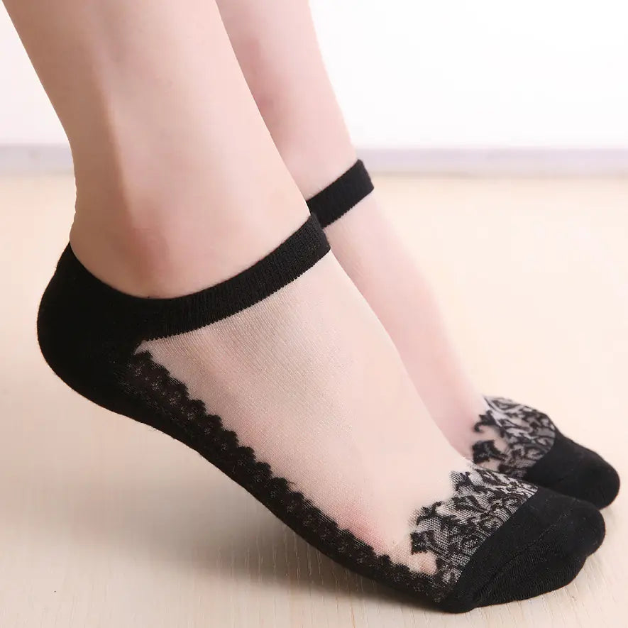 Invisible Breathable Lace Short Tube Ladies Socks