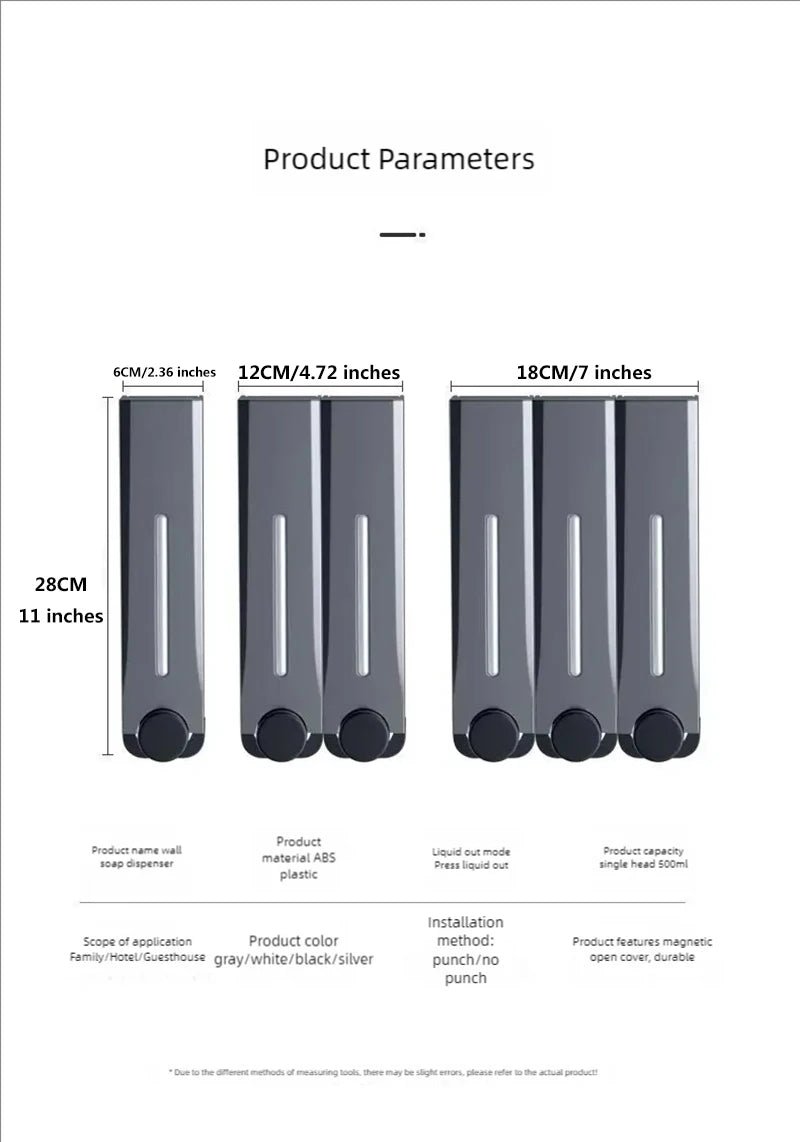 ZAOQI 500ML Soap Dispenser Wall Mounted Shower Soap Dispenser Shower Gel Detergent Dispenser for Bathroom Accessories DropShip - BACKUPMYFILESNOW