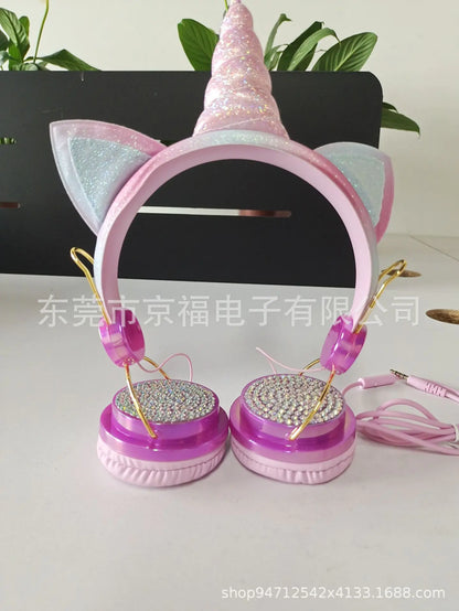 Wired Unicorn Cartoon Headphones for Kids (Gift)